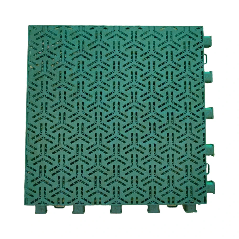 DUNK MASTER Interlocking Sports Floor Tiles - Flight Key Plus Anti-Slip Court Flooring Modular Tiles for Basketball Courts 10/20/30 Square Meters - Dark Green
