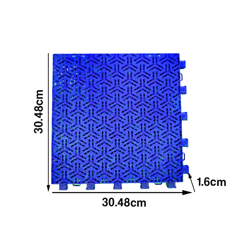 DUNK MASTER Interlocking Sports Floor Tiles - Flight Key Plus Anti-Slip Court Flooring Modular Tiles for Basketball Courts 10/20/30 Square Meters - Royal Blue