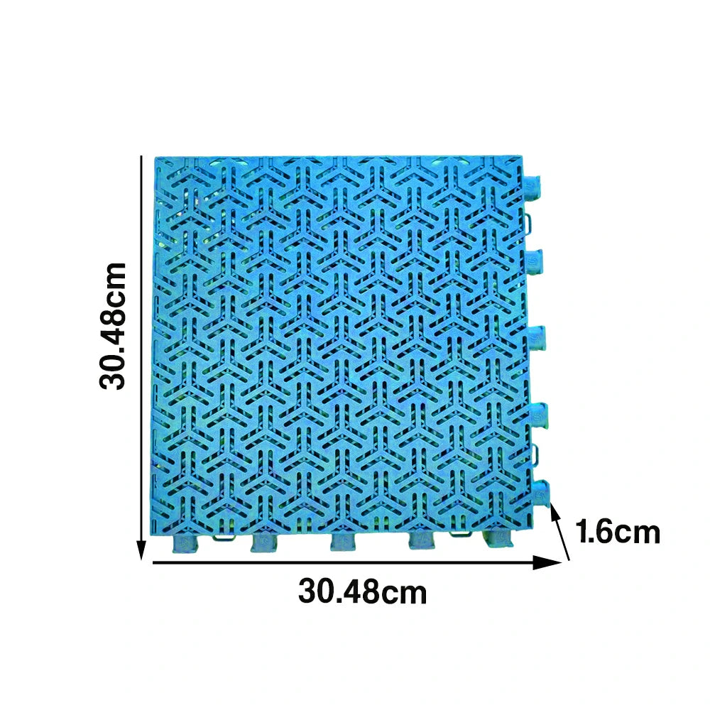 DUNK MASTER Interlocking Sports Floor Tiles - Flight Key Plus Anti-Slip Court Flooring Modular Tiles for Basketball Courts 10/20/30 Square Meters - Blue