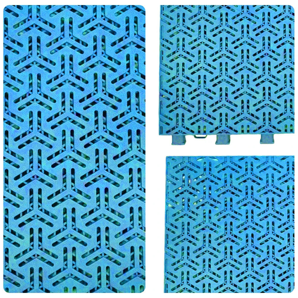 DUNK MASTER Interlocking Sports Floor Tiles - Flight Key Plus Anti-Slip Court Flooring Modular Tiles for Basketball Courts 10/20/30 Square Meters - Blue