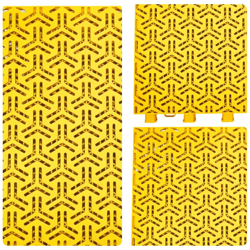 DUNK MASTER Interlocking Sports Floor Tiles - Flight Key Plus Anti-Slip Court Flooring Modular Tiles for Basketball Courts 10/20/30 Square Meters - Yellow