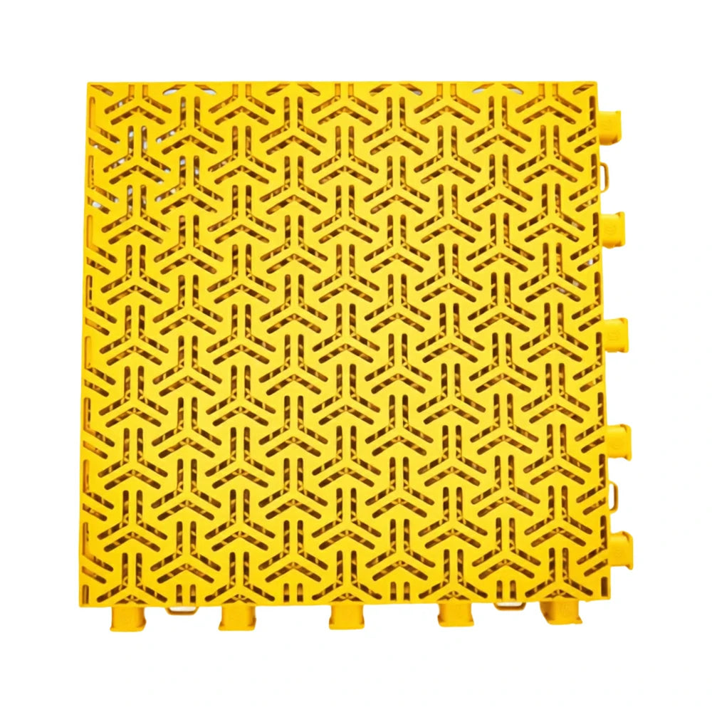 DUNK MASTER Interlocking Sports Floor Tiles - Flight Key Plus Anti-Slip Court Flooring Modular Tiles for Basketball Courts 10/20/30 Square Meters - Yellow