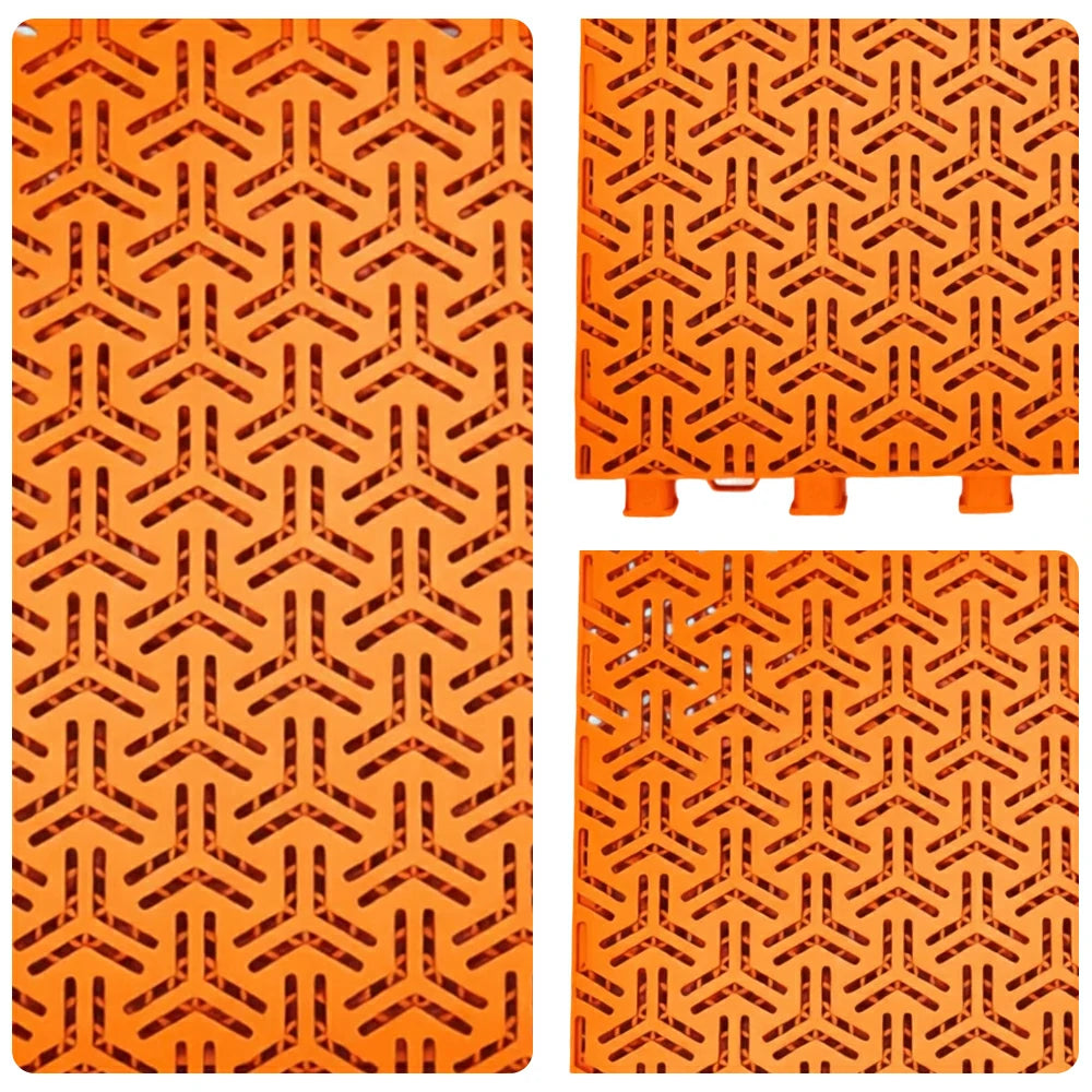 DUNK MASTER Interlocking Sports Floor Tiles - Flight Key Plus Anti-Slip Court Flooring Modular Tiles for Basketball Courts 10/20/30 Square Meters - Orange