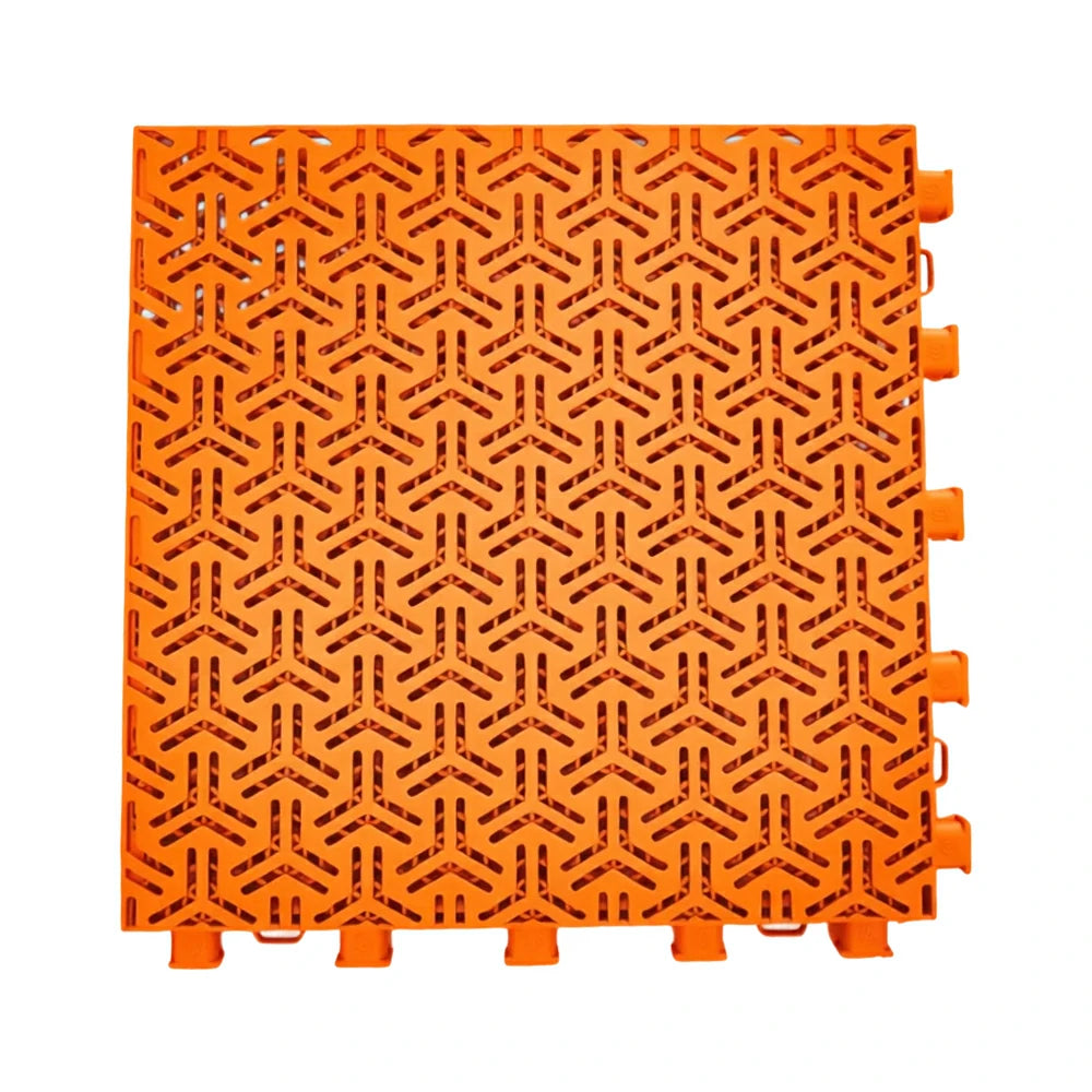 DUNK MASTER Interlocking Sports Floor Tiles - Flight Key Plus Anti-Slip Court Flooring Modular Tiles for Basketball Courts 10/20/30 Square Meters - Orange