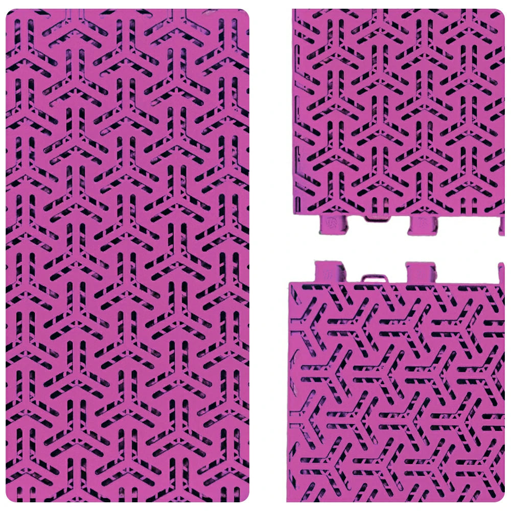 DUNK MASTER Interlocking Sports Floor Tiles - Flight Key Plus Anti-Slip Court Flooring Modular Tiles for Basketball Courts 10/20/30 Square Meters - Pink