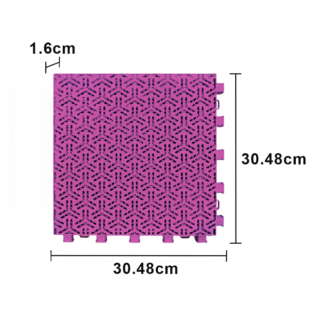 DUNK MASTER Interlocking Sports Floor Tiles - Flight Key Plus Anti-Slip Court Flooring Modular Tiles for Basketball Courts 10/20/30 Square Meters - Pink