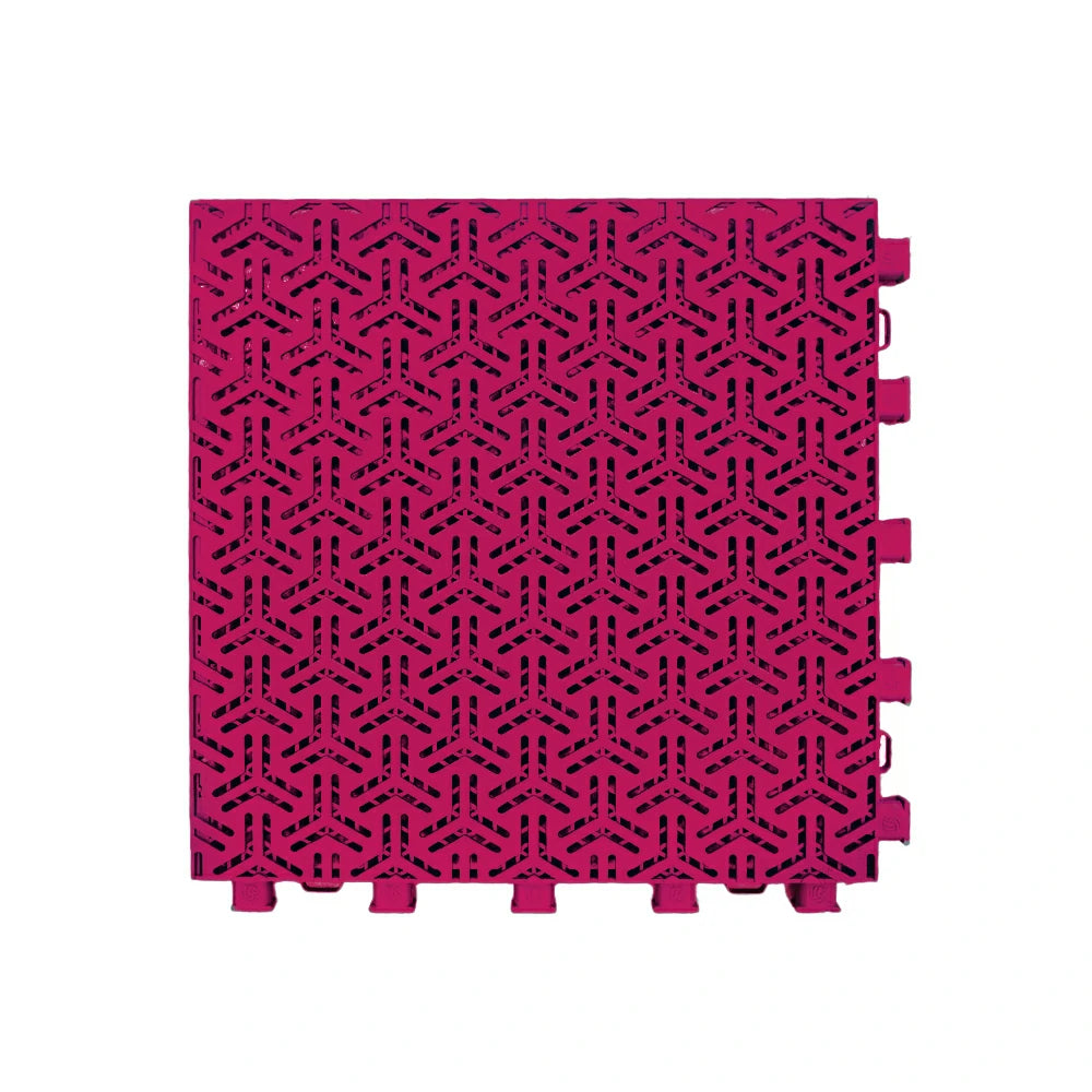 DUNK MASTER Interlocking Sports Floor Tiles - Flight Key Plus Anti-Slip Court Flooring Modular Tiles for Basketball Courts 10/20/30 Square Meters - Rose Red