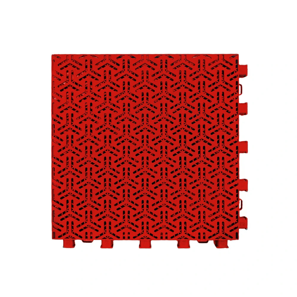 DUNK MASTER Interlocking Sports Floor Tiles - Flight Key Plus Anti-Slip Court Flooring Modular Tiles for Basketball Courts 10/20/30 Square Meters - Red