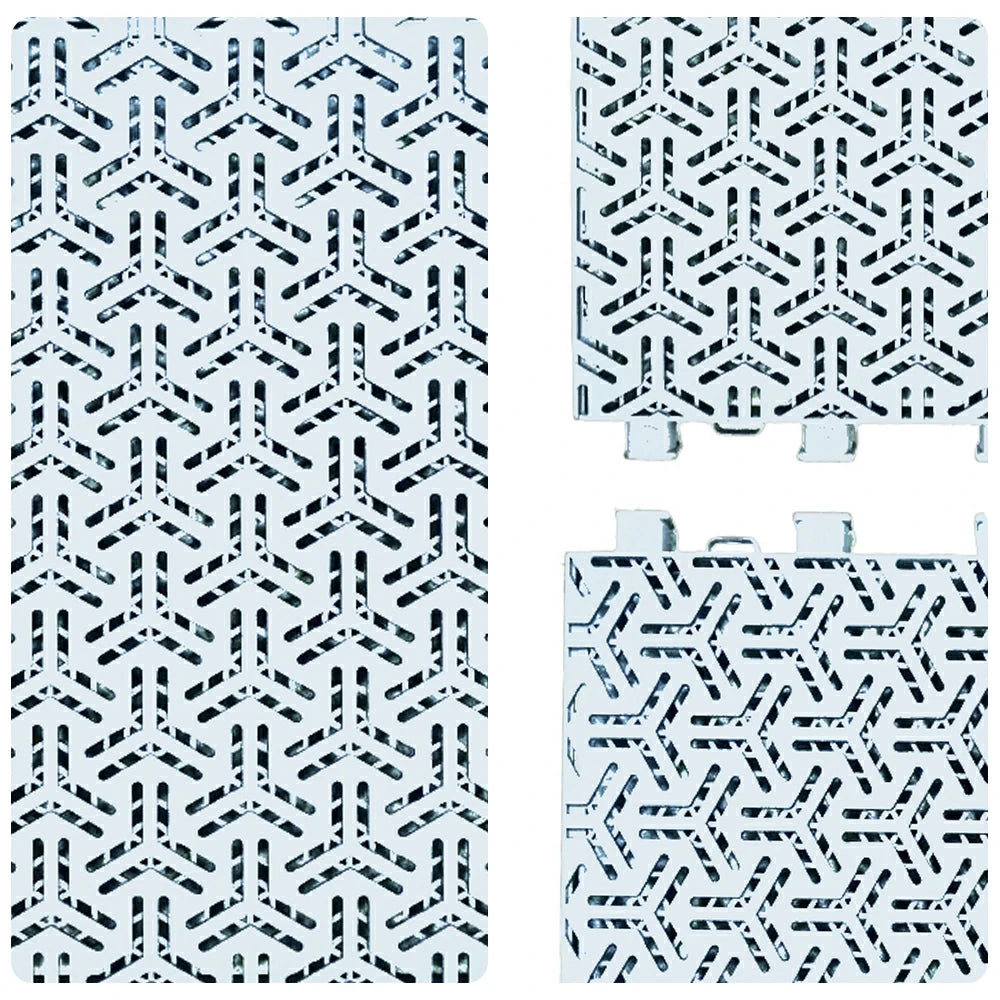 DUNK MASTER Interlocking Sports Floor Tiles - Flight Key Plus Anti-Slip Court Flooring Modular Tiles for Basketball Courts 10/20/30 Square Meters - White