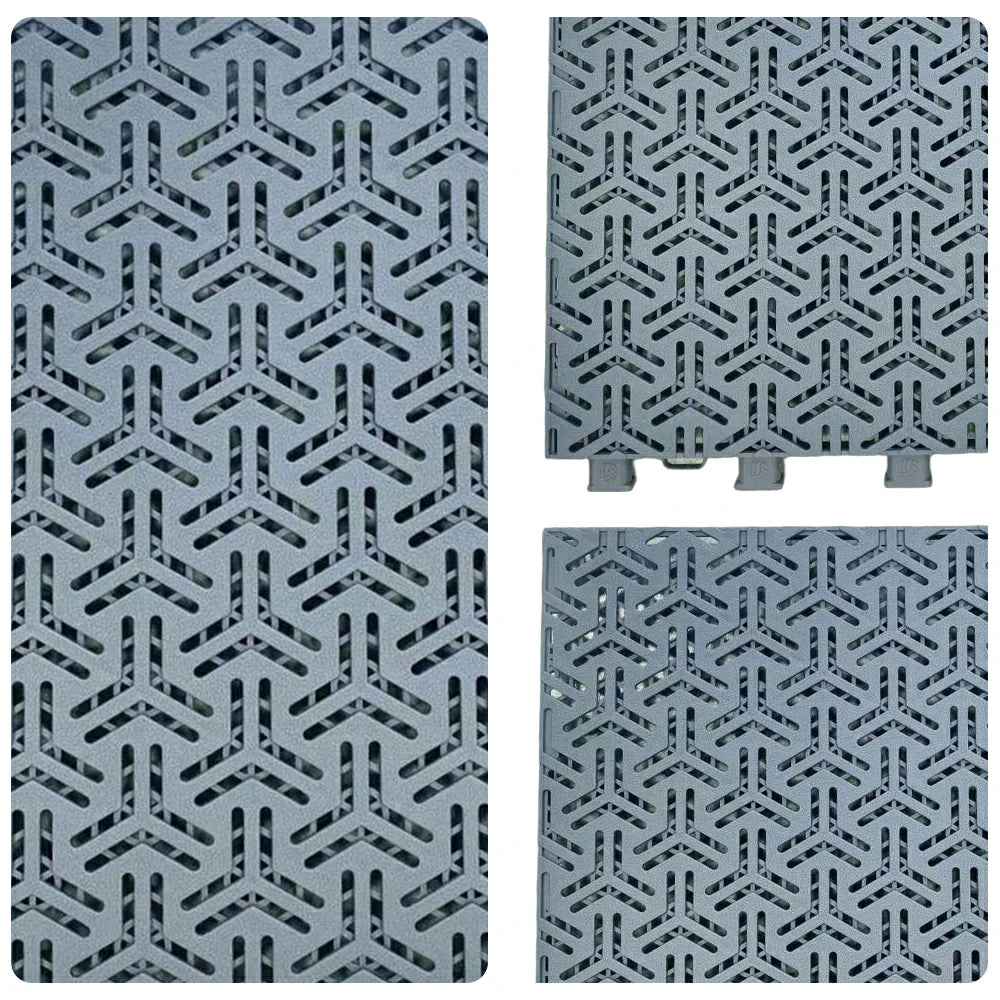 DUNK MASTER Interlocking Sports Floor Tiles - Flight Key Plus Anti-Slip Court Flooring Modular Tiles for Basketball Courts 10/20/30 Square Meters - Light Grey