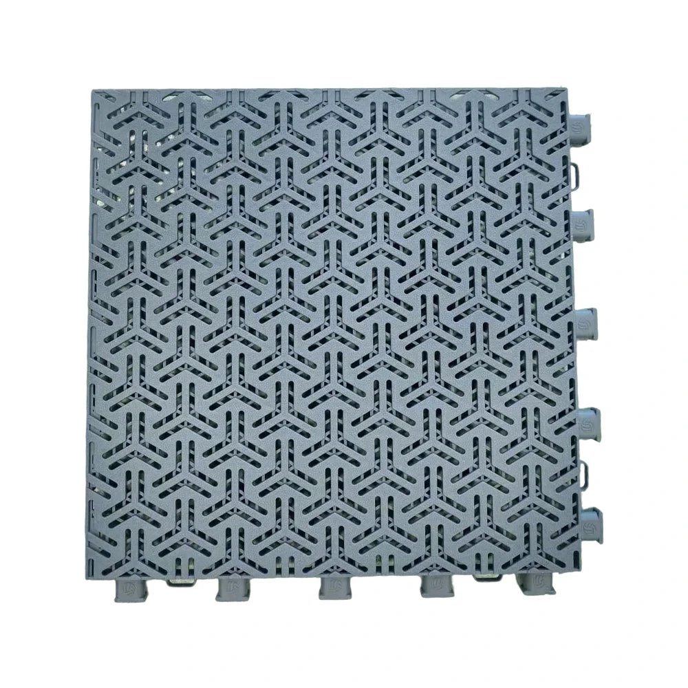 DUNK MASTER Interlocking Sports Floor Tiles - Flight Key Plus Anti-Slip Court Flooring Modular Tiles for Basketball Courts 10/20/30 Square Meters - Light Grey