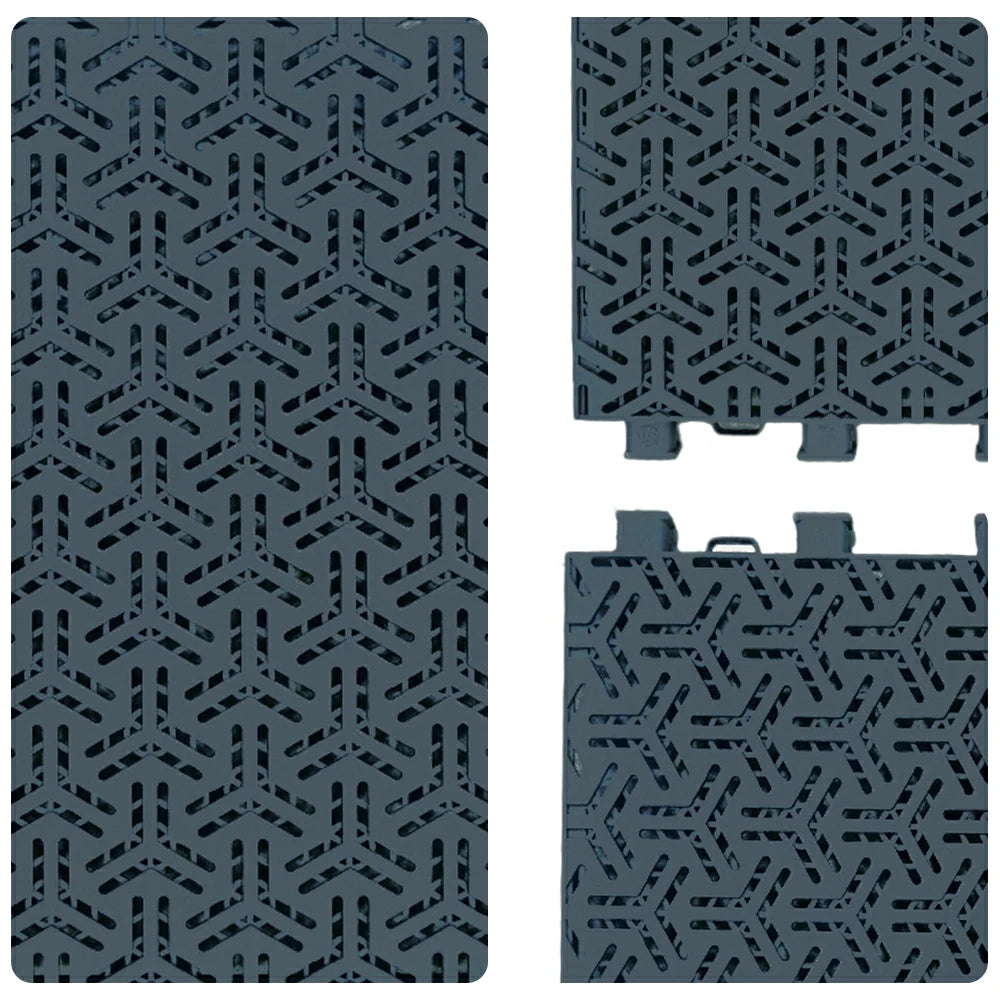 DUNK MASTER Interlocking Sports Floor Tiles - Flight Key Plus Anti-Slip Court Flooring Modular Tiles for Basketball Courts 10/20/30 Square Meters - Dark Grey