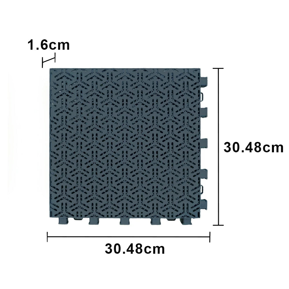 DUNK MASTER Interlocking Sports Floor Tiles - Flight Key Plus Anti-Slip Court Flooring Modular Tiles for Basketball Courts 10/20/30 Square Meters - Dark Grey