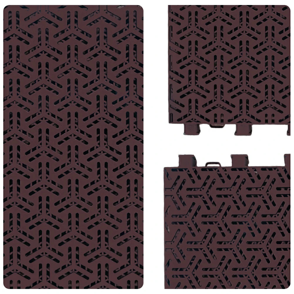 DUNK MASTER Interlocking Sports Floor Tiles - Flight Key Plus Anti-Slip Court Flooring Modular Tiles for Basketball Courts 10/20/30 Square Meters - Coffee