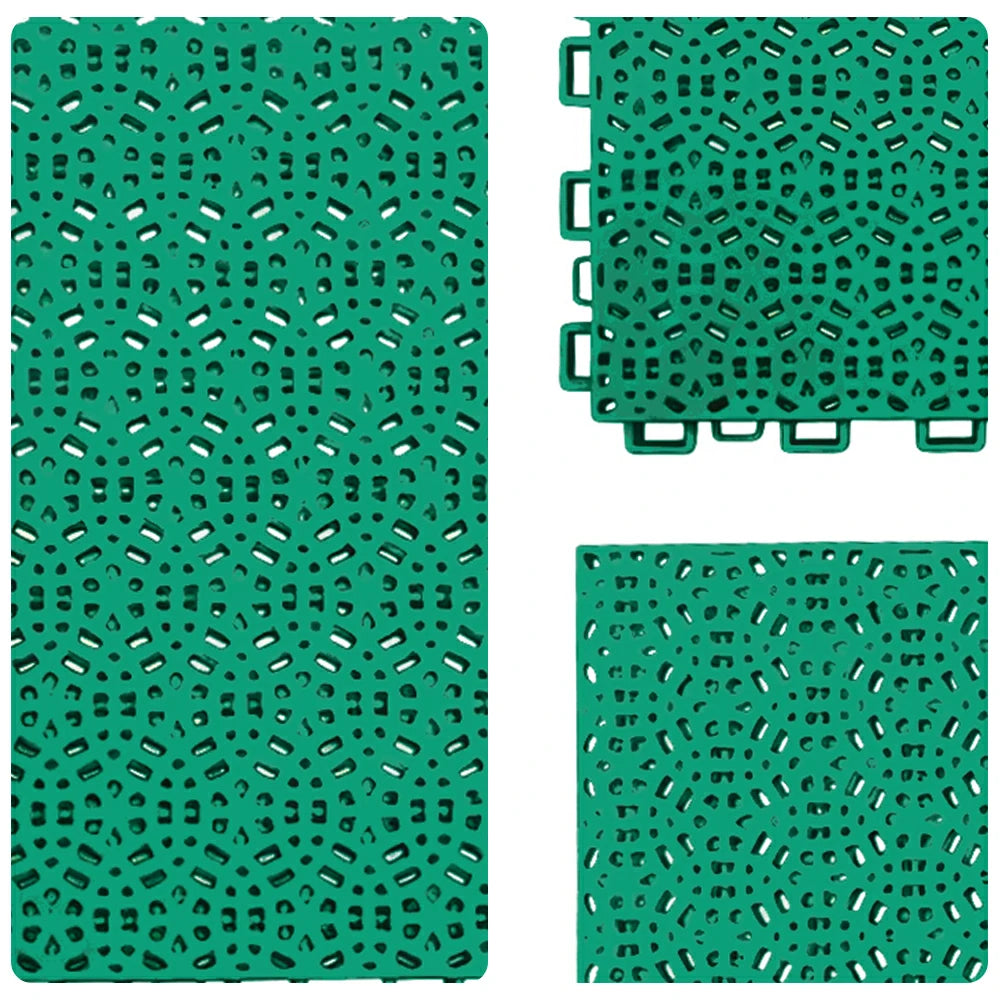 DUNK MASTER Interlocking Sports Floor Tiles - Anti-Slip Shock Absorbing Modular Court Flooring for Basketball Courts 10/20/30 Square Meters - Light Green