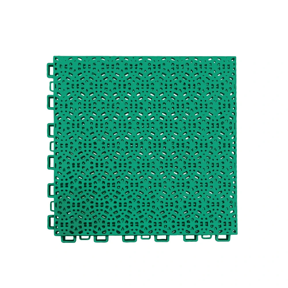 DUNK MASTER Interlocking Sports Floor Tiles - Anti-Slip Shock Absorbing Modular Court Flooring for Basketball Courts 10/20/30 Square Meters - Light Green