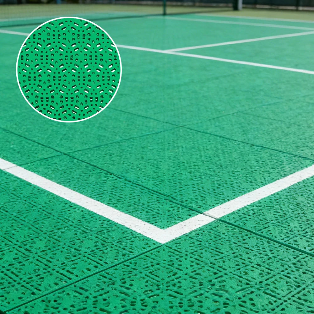 DUNK MASTER Interlocking Sports Floor Tiles - Anti-Slip Shock Absorbing Modular Court Flooring for Basketball Courts 10/20/30 Square Meters - Emerald Green