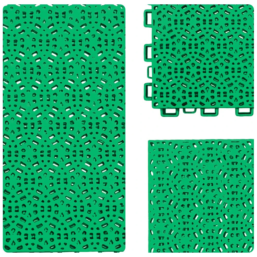 DUNK MASTER Interlocking Sports Floor Tiles - Anti-Slip Shock Absorbing Modular Court Flooring for Basketball Courts 10/20/30 Square Meters - Emerald Green