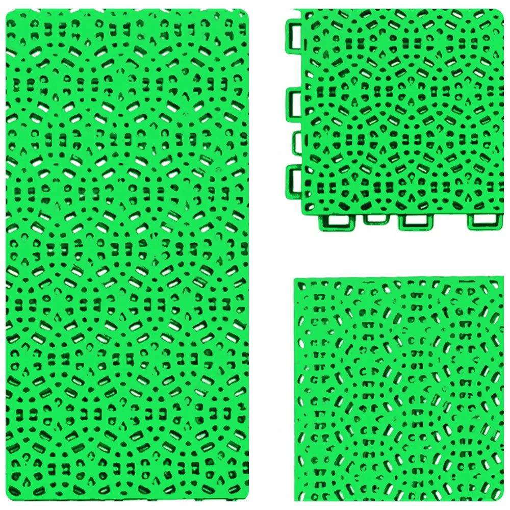 DUNK MASTER Interlocking Sports Floor Tiles - Anti-Slip Shock Absorbing Modular Court Flooring for Basketball Courts 10/20/30 Square Meters - Apple Green