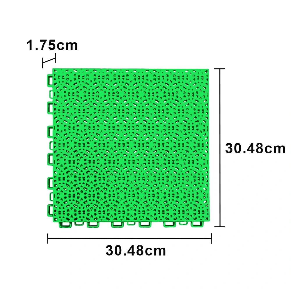 DUNK MASTER Interlocking Sports Floor Tiles - Anti-Slip Shock Absorbing Modular Court Flooring for Basketball Courts 10/20/30 Square Meters - Apple Green