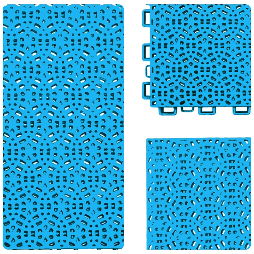 DUNK MASTER Interlocking Sports Floor Tiles - Anti-Slip Shock Absorbing Modular Court Flooring for Basketball Courts 10/20/30 Square Meters - Blue