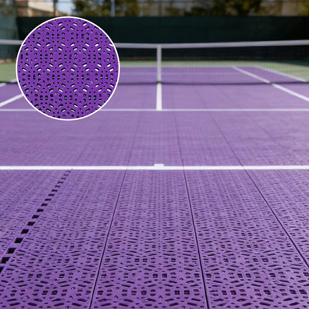 DUNK MASTER Interlocking Sports Floor Tiles - Anti-Slip Shock Absorbing Modular Court Flooring for Basketball Courts 10/20/30 Square Meters - Purple