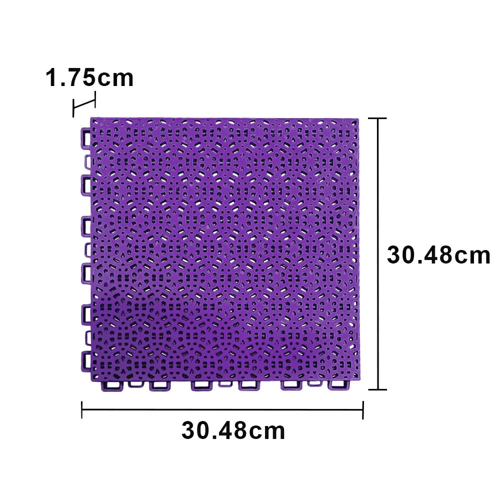 DUNK MASTER Interlocking Sports Floor Tiles - Anti-Slip Shock Absorbing Modular Court Flooring for Basketball Courts 10/20/30 Square Meters - Purple