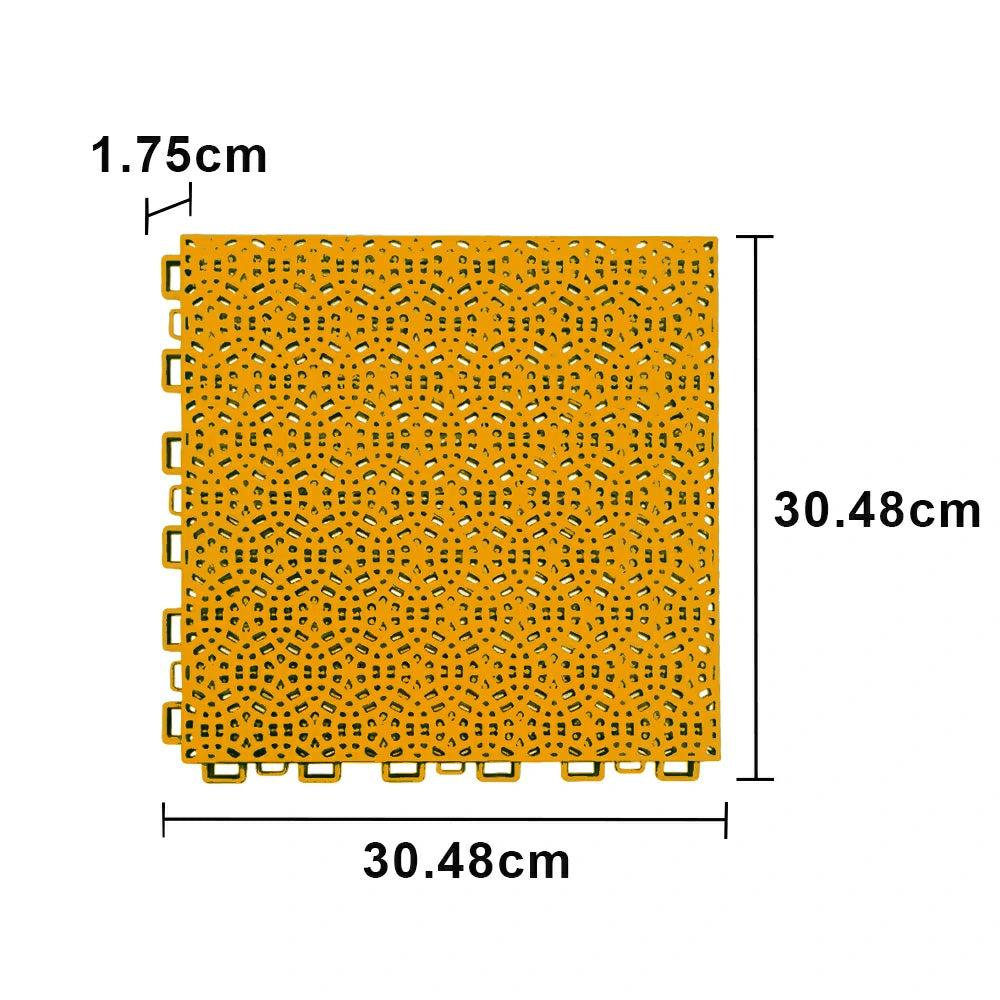 DUNK MASTER Interlocking Sports Floor Tiles - Anti-Slip Shock Absorbing Modular Court Flooring for Basketball Courts 10/20/30 Square Meters - Yellow