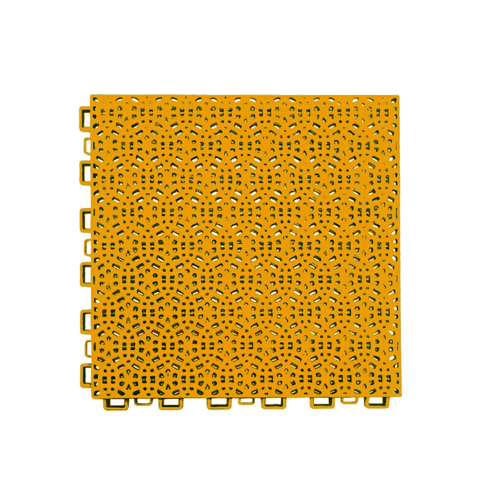 DUNK MASTER Interlocking Sports Floor Tiles - Anti-Slip Shock Absorbing Modular Court Flooring for Basketball Courts 10/20/30 Square Meters - Yellow