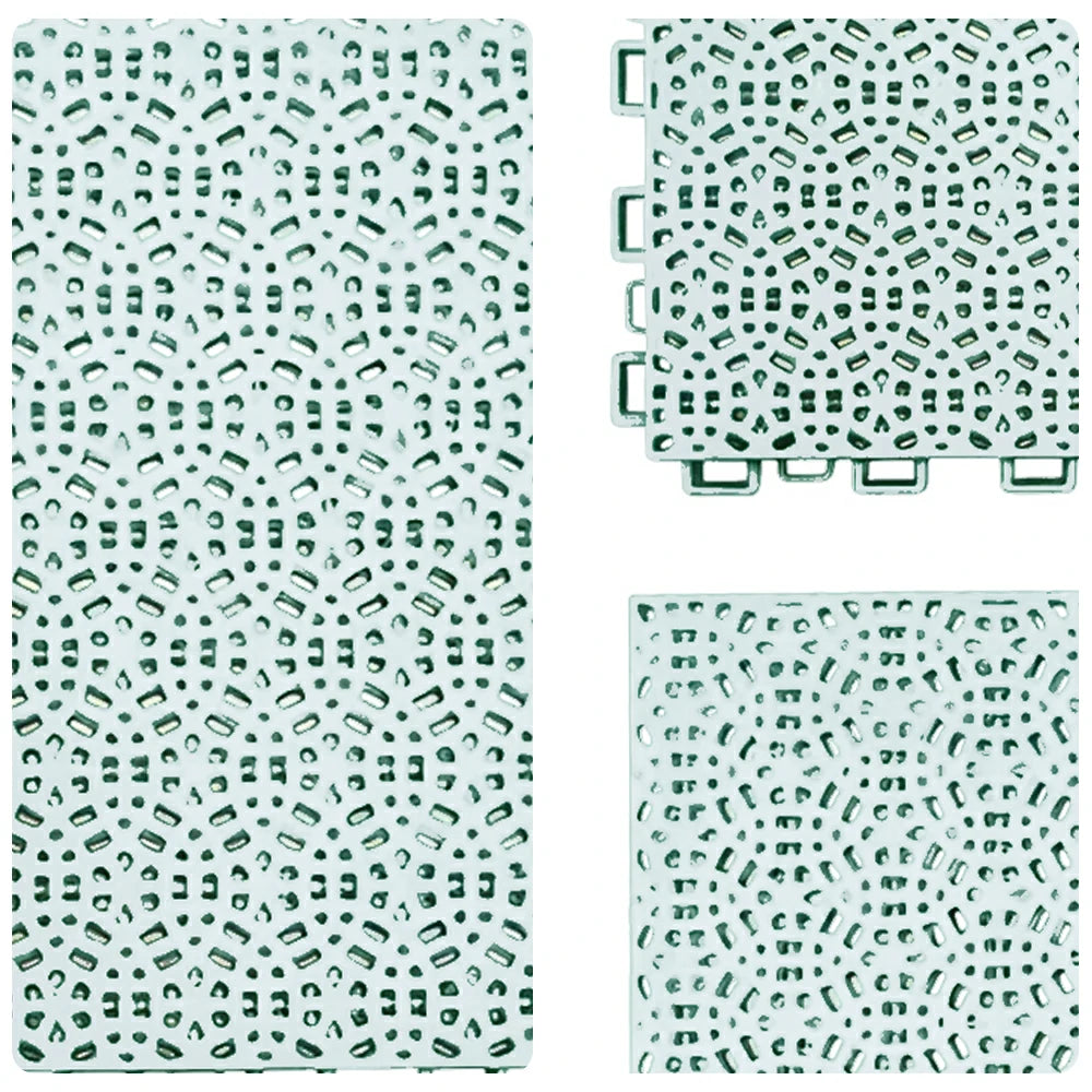 DUNK MASTER Interlocking Sports Floor Tiles - Anti-Slip Shock Absorbing Modular Court Flooring for Basketball Courts 10/20/30 Square Meters - White