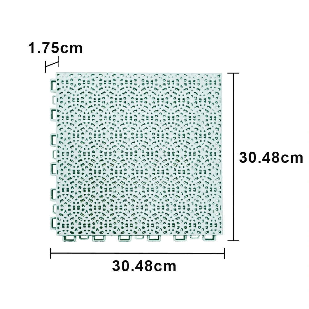 DUNK MASTER Interlocking Sports Floor Tiles - Anti-Slip Shock Absorbing Modular Court Flooring for Basketball Courts 10/20/30 Square Meters - White