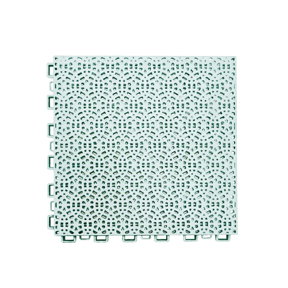 DUNK MASTER Interlocking Sports Floor Tiles - Anti-Slip Shock Absorbing Modular Court Flooring for Basketball Courts 10/20/30 Square Meters - White