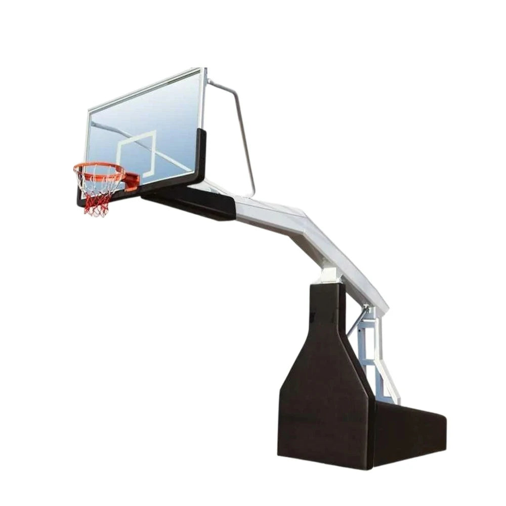 DUNK MASTER Basketball Hoops - Electric Hydraulic Lift, 10mm Tempered Glass Backboard, 3.05m Rim Height, Durable Heavy-Duty Base for Stability - Black