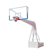 DUNK MASTER Basketball Hoops - American-Style Hydraulic Design, 10mm Tempered Glass Backboard, 3.05m Rim Height, Triple-Spring Rim & Safety Padding - White