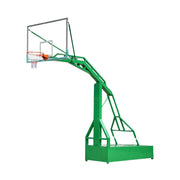 DUNK MASTER Outdoor Basketball Hoop Dunk-Support Dual-Spring Rim, Tempered Glass Backboard with Aluminium Alloy Frame, 3.05m Rim Height - Green
