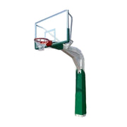 DUNK MASTER American In-Ground Basketball Hoop 1.85m Arm Extension, Tempered Glass Backboard, Double-Spring Rim - Green