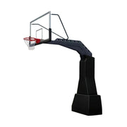 DUNK MASTER American In-Ground Basketball Hoop 1.85m Arm Extension, Tempered Glass Backboard, Double-Spring Rim - Black