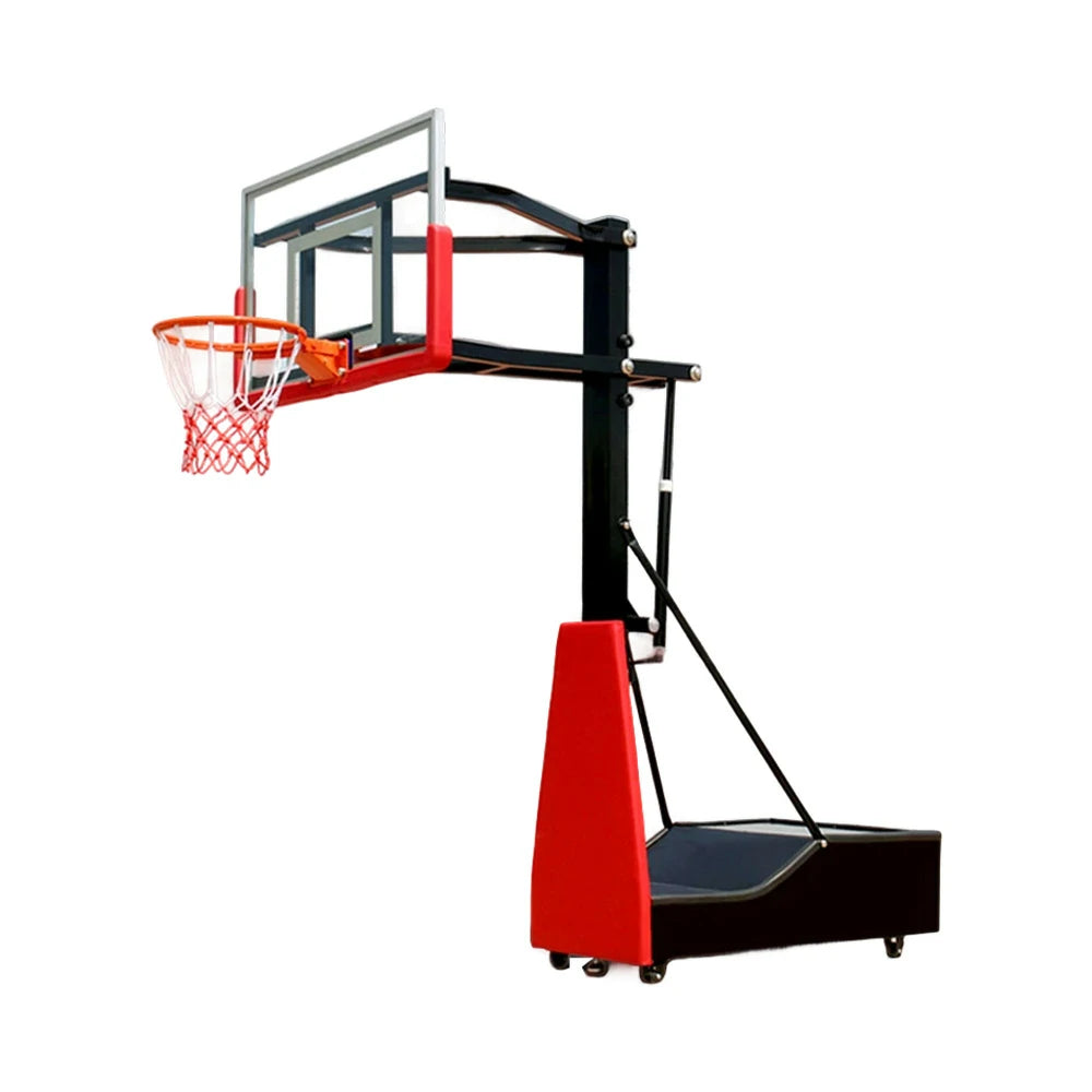 DUNK MASTER In-Ground Basketball Hoop Adjustable 1.5-3.05m Rim, Tempered Glass Backboard, Kids to Adults