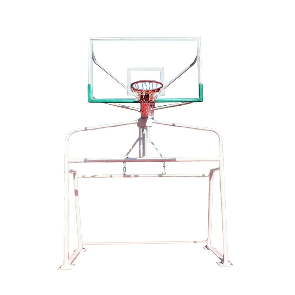 DUNK MASTER Basketball & Soccer Goal Combo - 1.8m x 1.05m Tempered Glass Backboard, 300cm x 200cm Soccer Frame, Double-Spring Rim, Steel, Rust-Resistant