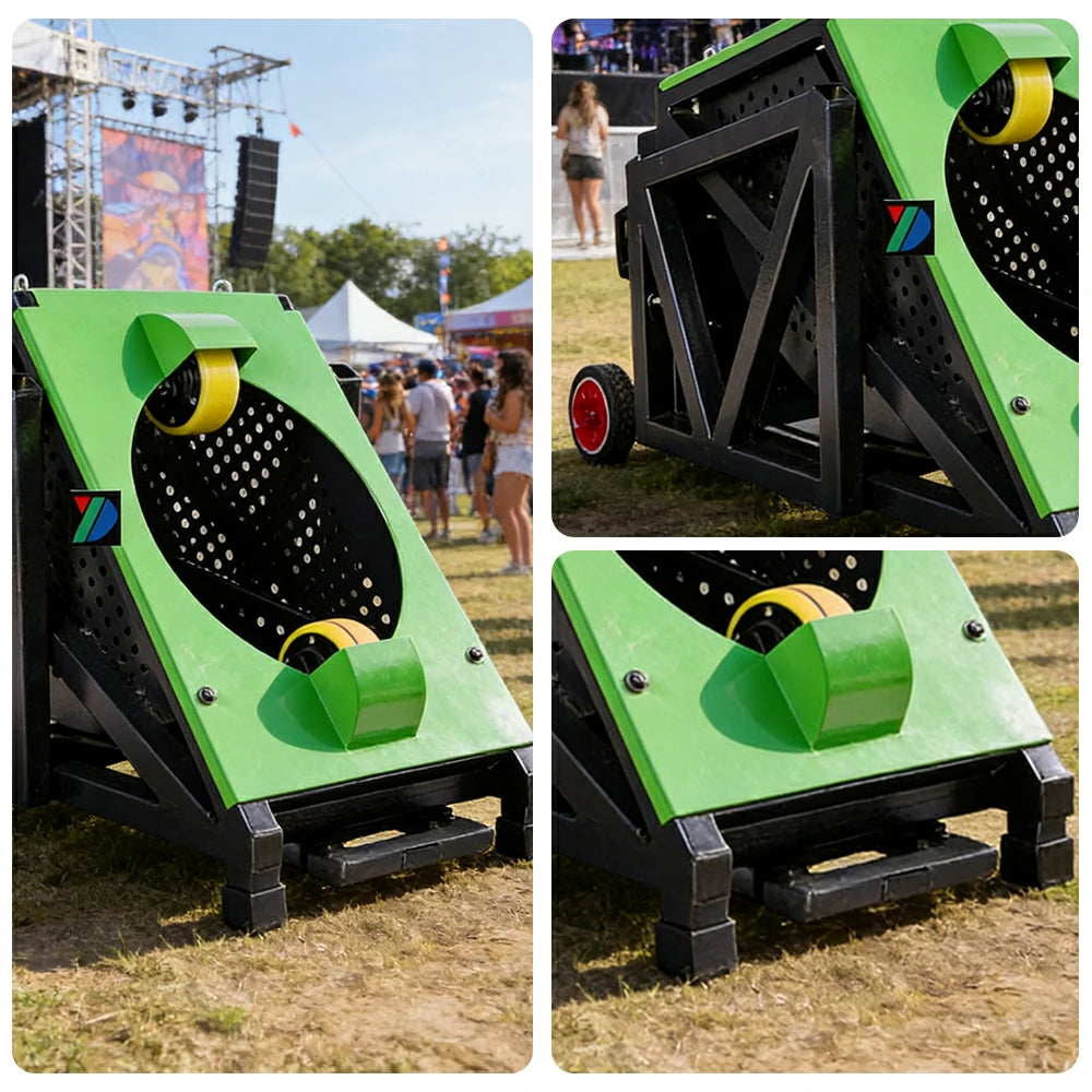 DUNK MASTER Portable Basketball Shooting Machine - Multi-Spot Training, Silicone Tyre Wheels, Professional Training-Grade Rebound System - Green