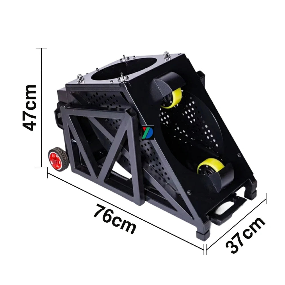 DUNK MASTER Portable Basketball Shooting Machine - Multi-Spot Training, Silicone Tyre Wheels, Professional Training-Grade Rebound System - Black