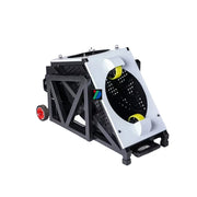 DUNK MASTER Portable Basketball Shooting Machine - Multi-Spot Training, Silicone Tyre Wheels, Professional Training-Grade Rebound System - White