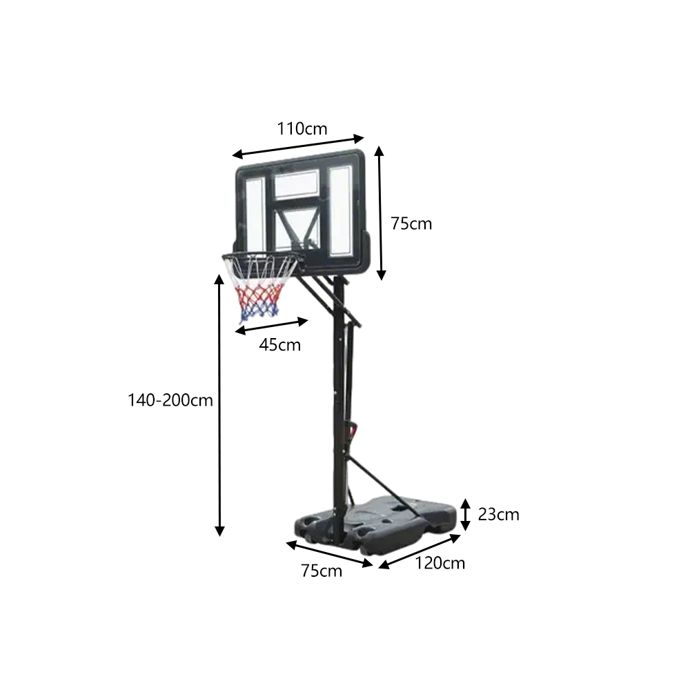 DUNK MASTER M020PL Basketball System Portable Basketball Stand Ring Hoop Ironman