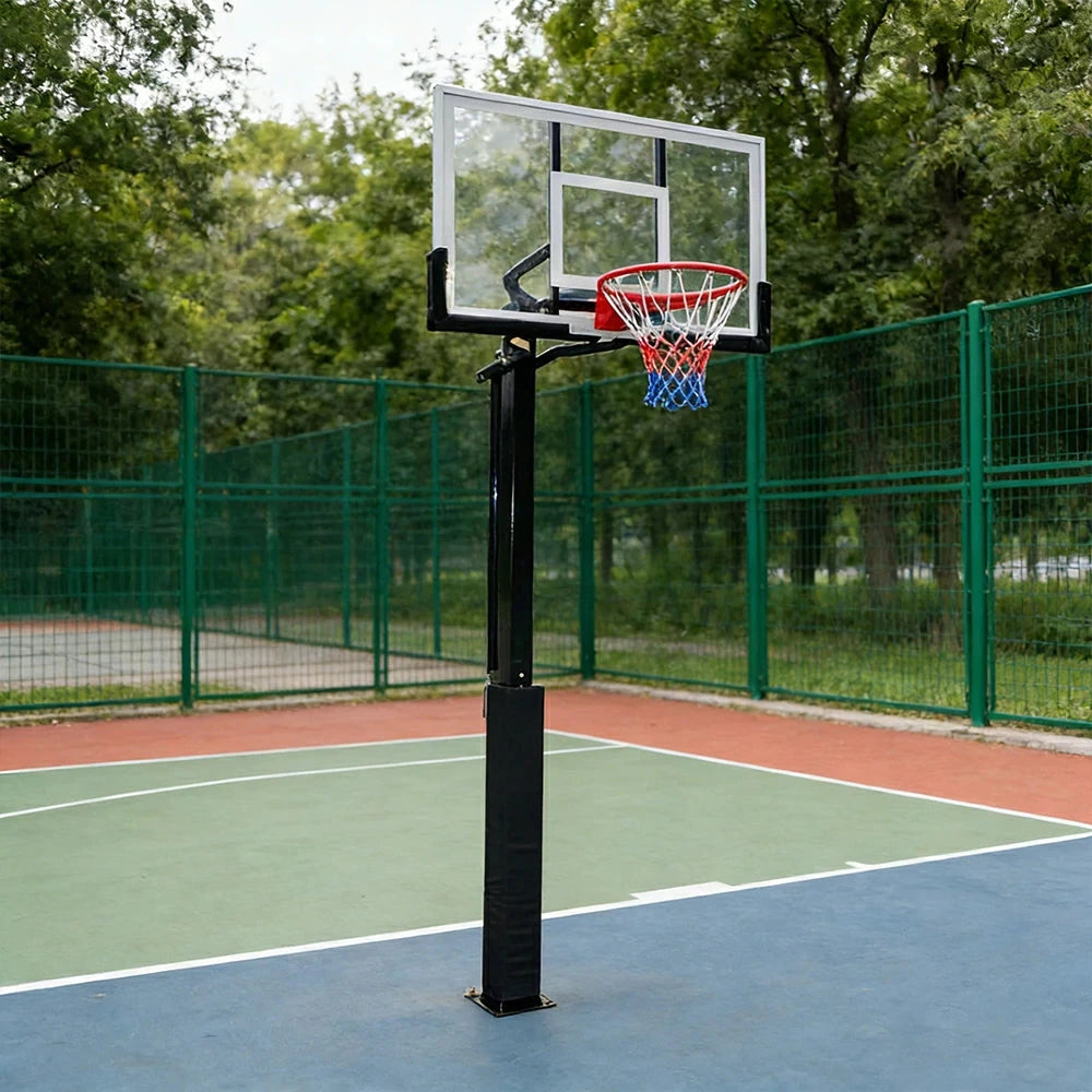 DUNK MASTER M022 Basketball System  In Ground Basketball Stand Ring Hoop Ironman - Black
