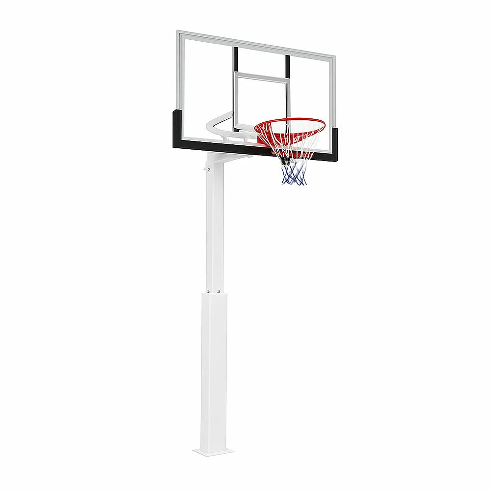 DUNK MASTER M022 Basketball System  In Ground Basketball Stand Ring Hoop Ironman - White