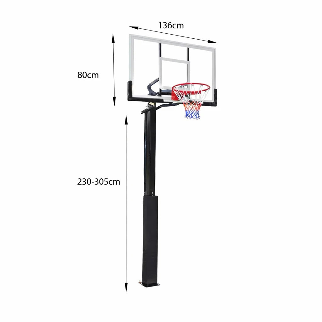 DUNK MASTER M022 Basketball System  In Ground Basketball Stand Ring Hoop Ironman - Black