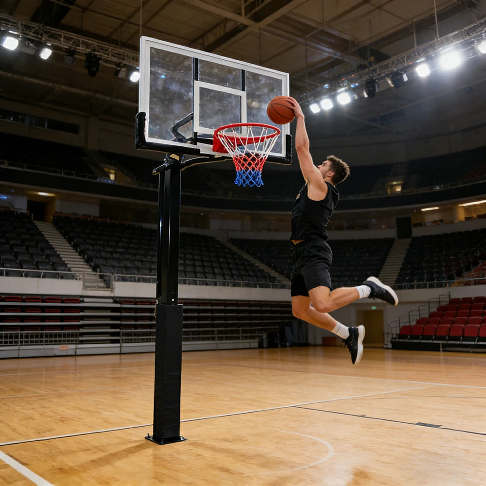 DUNK MASTER M022 Basketball System  In Ground Basketball Stand Ring Hoop Ironman - Black