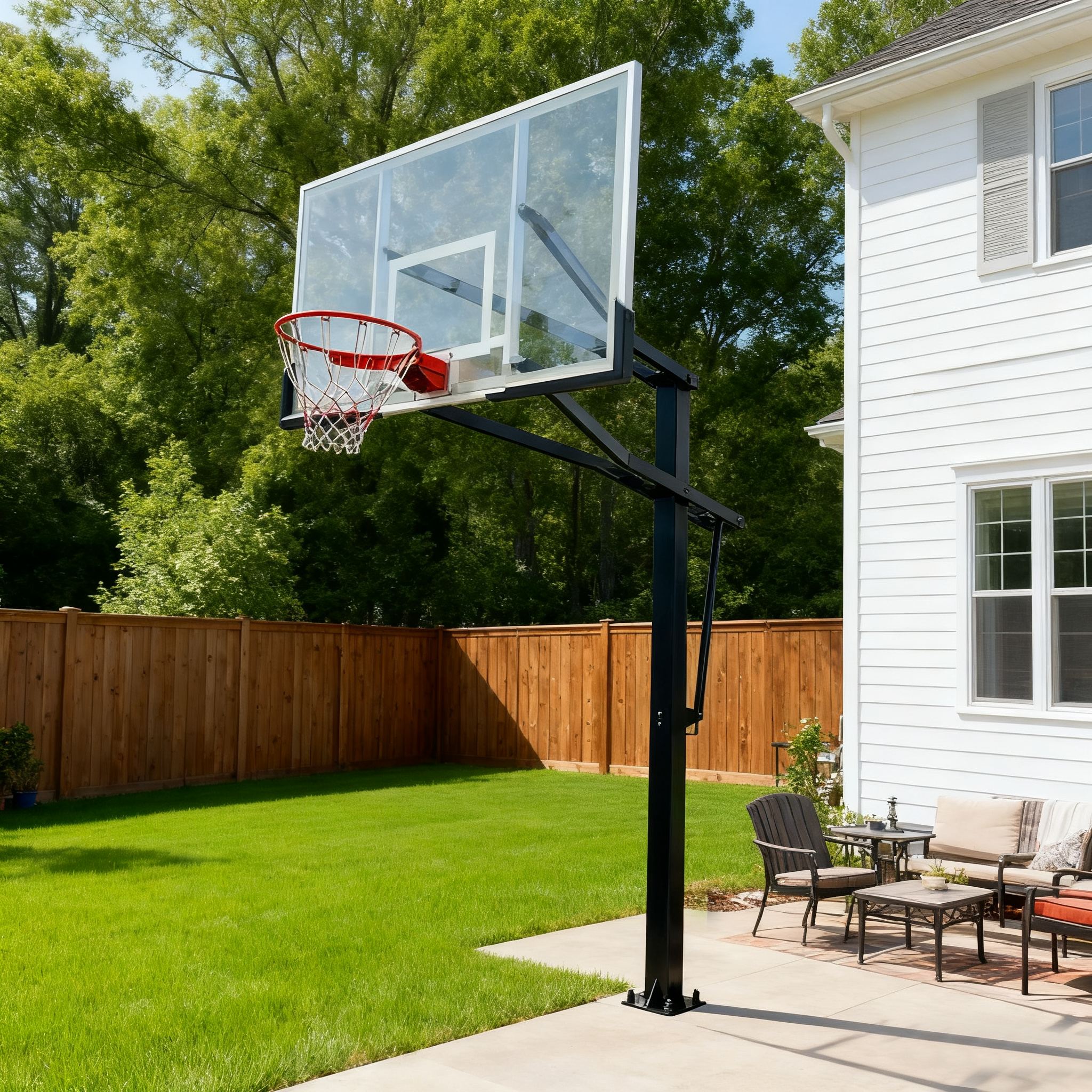 DUNK MASTER M023 Basketball System  In Ground Basketball Stand Ring Hoop Ironman Heavy Duty Professional