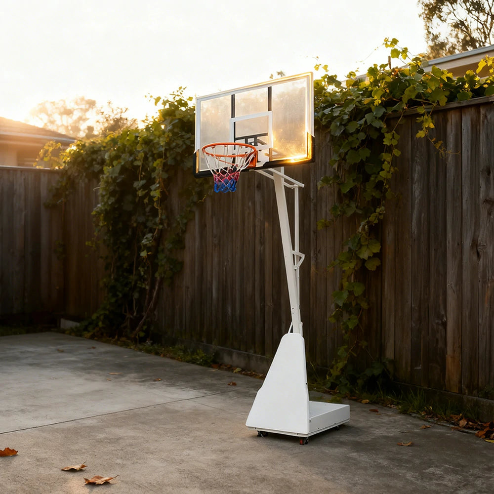 DUNK MASTER M024S Basketball System Portable Basketball Stand Ring Hoop Ironman - White
