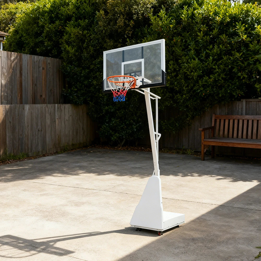 DUNK MASTER M024S Basketball System Portable Basketball Stand Ring Hoop Ironman - White